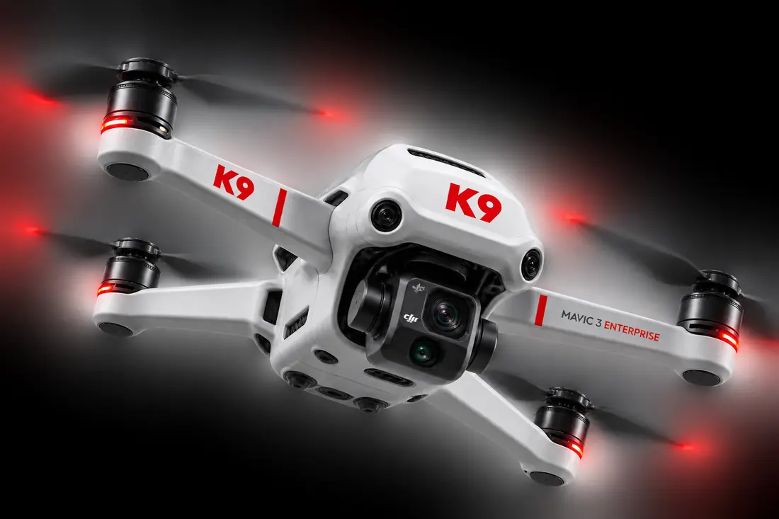 Drone K9 para vistoria aérea autônoma com câmera térmica